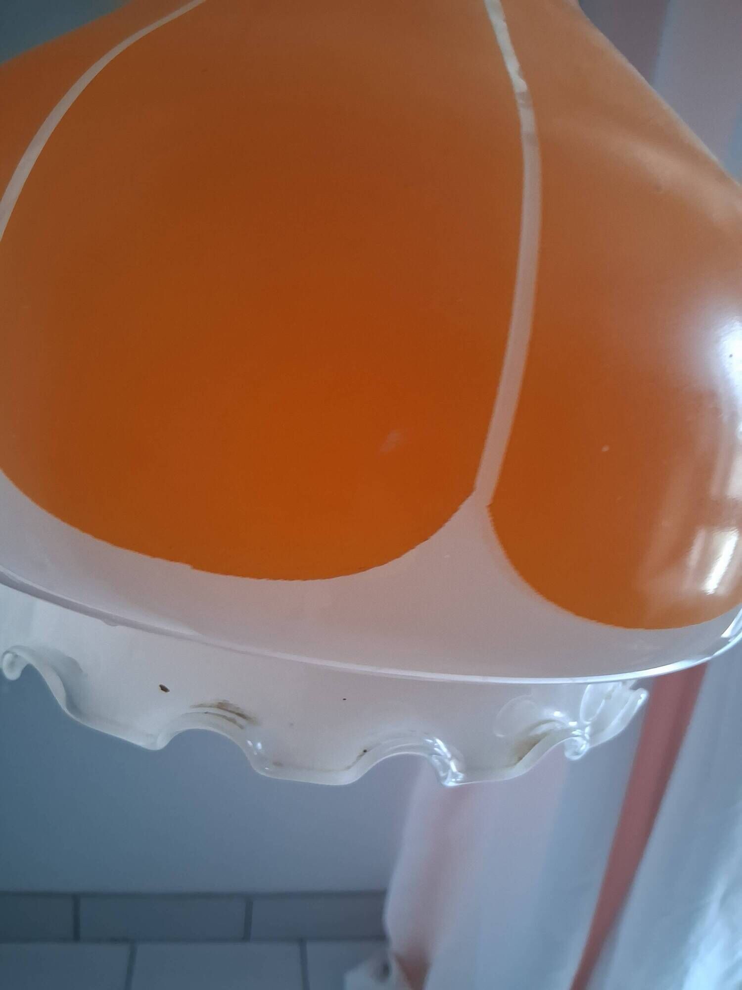Suspension vintage orange et blanc années 60 - 70