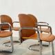 Set of eight cognac leather Dialogo Dessau dining chairs by Afra E Tobia Scarpa