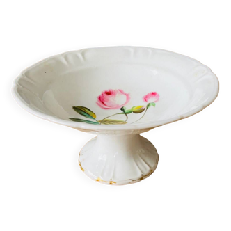 Compote bowl on foot with floral pattern