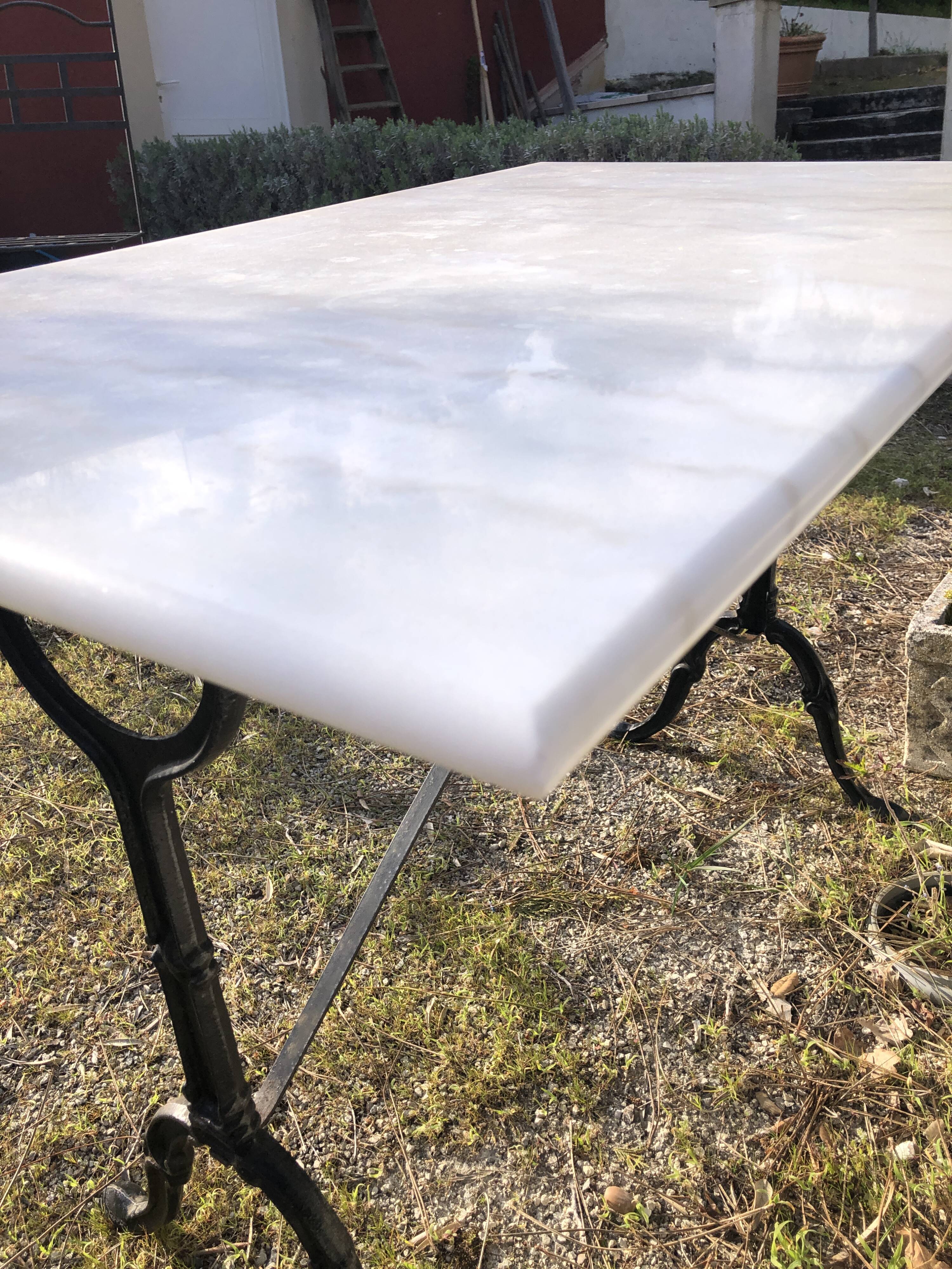 Bistro table on marble