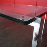 Vintage coffee table circa 1960 - chrome and very thick glass
