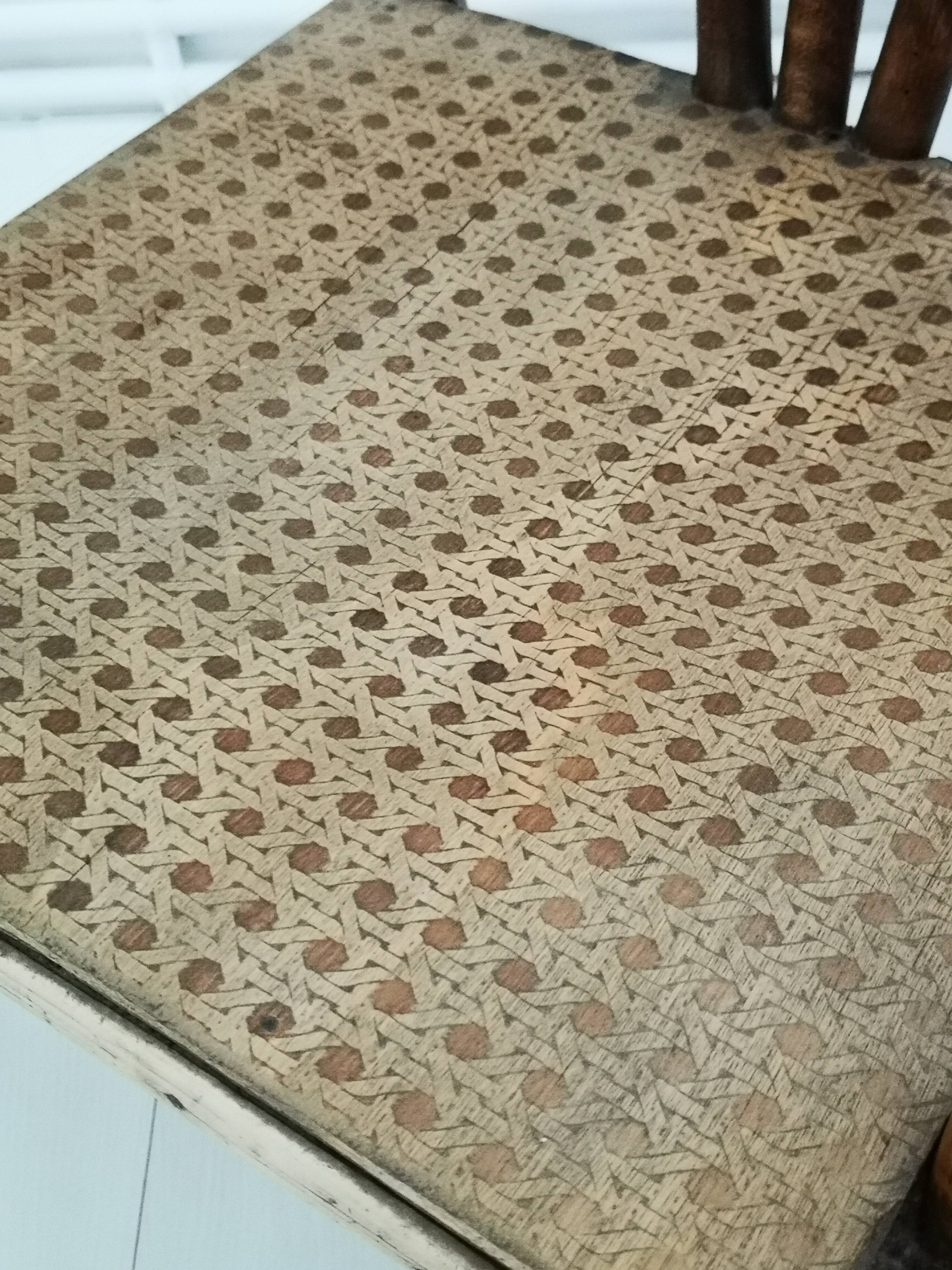 Wooden and rattan child armchair