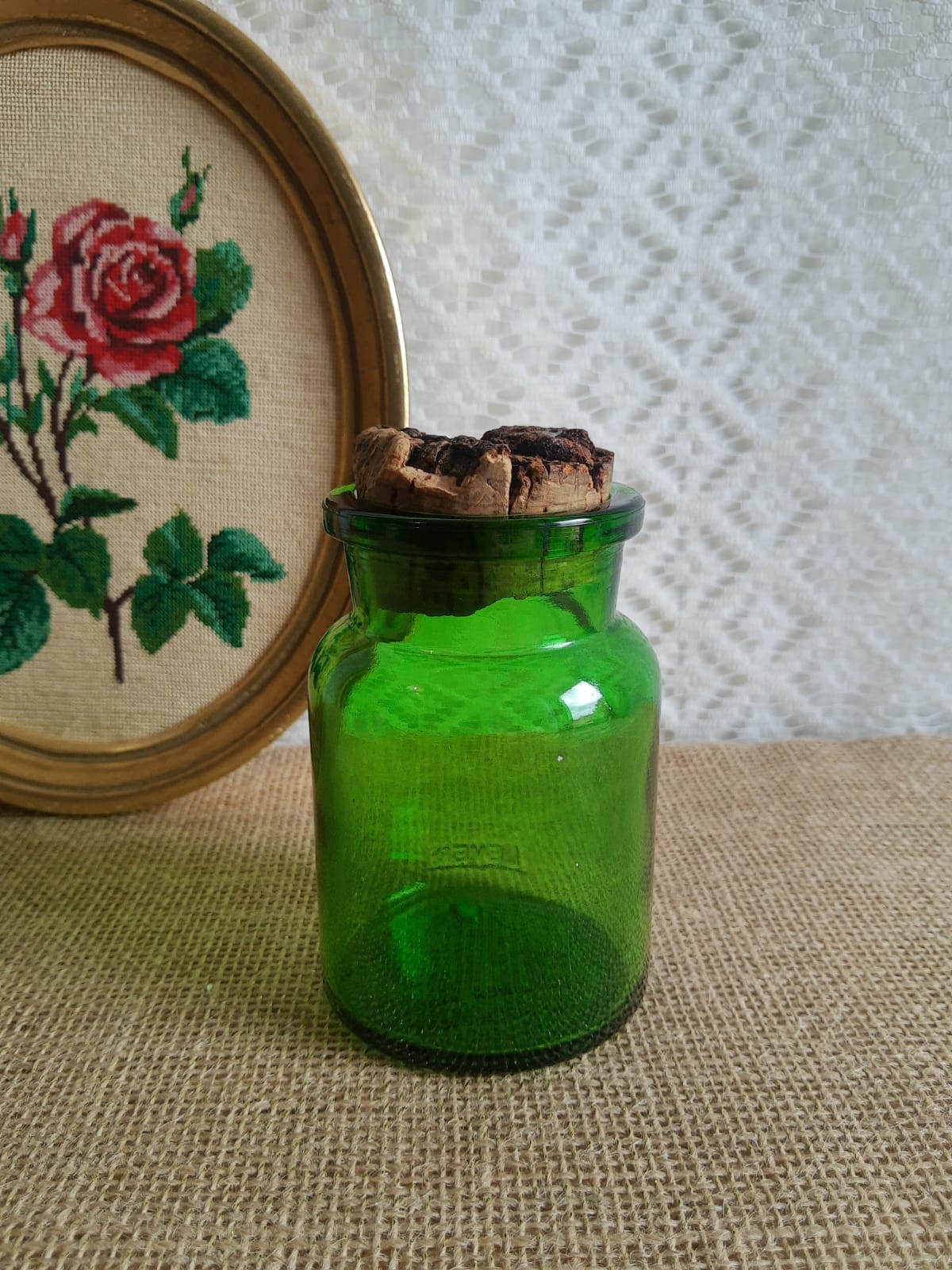 Green apothecary jar jar Old Sunrise
