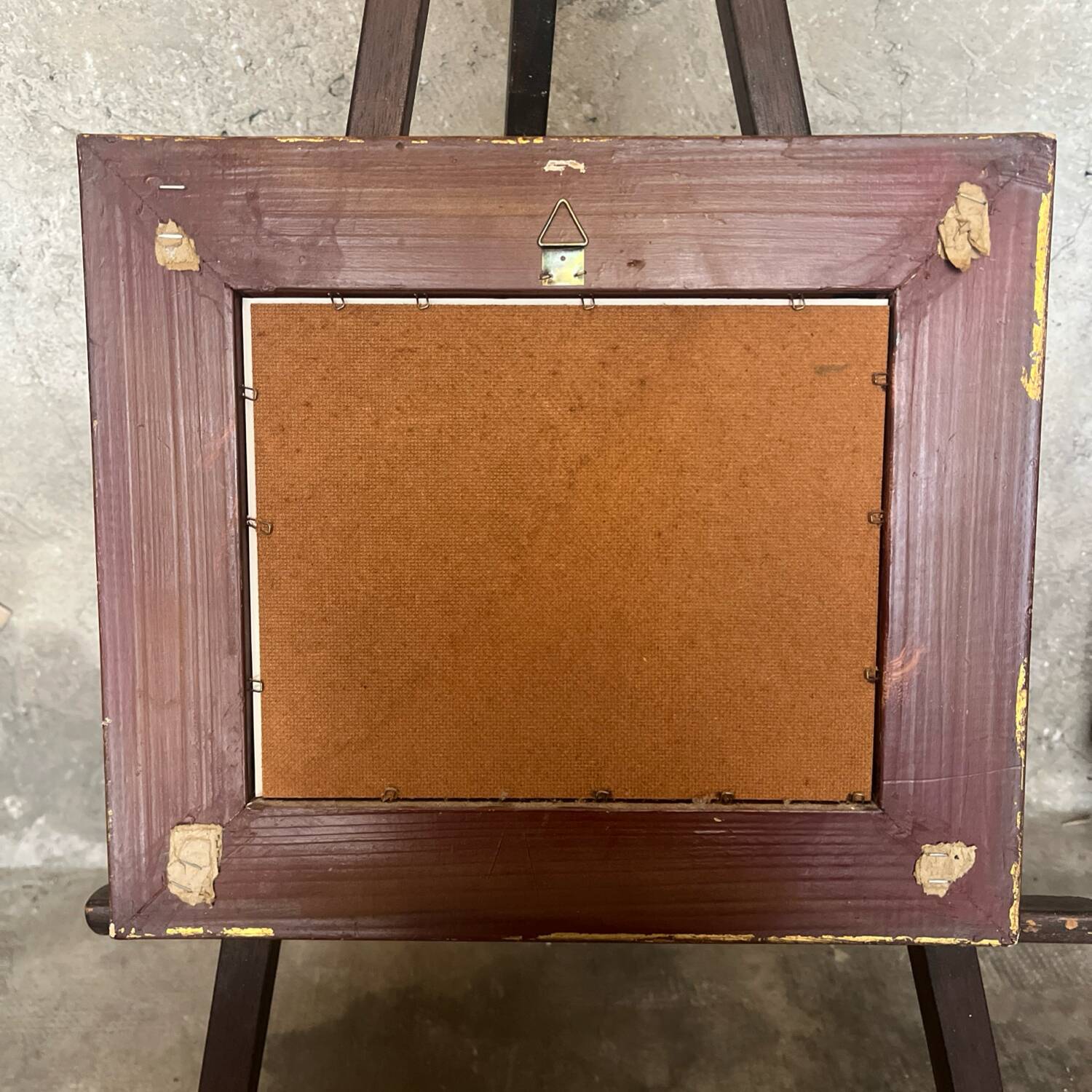 Golden wooden frame inspired by oil painting bridge