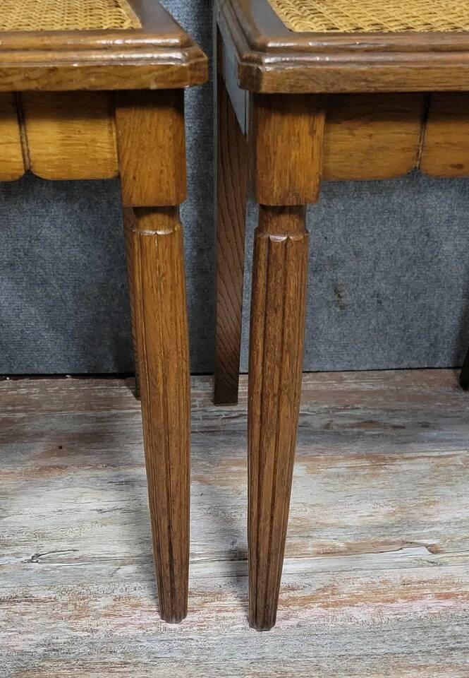 Série de 4 chaises époque Art Déco en chêne vers 1940