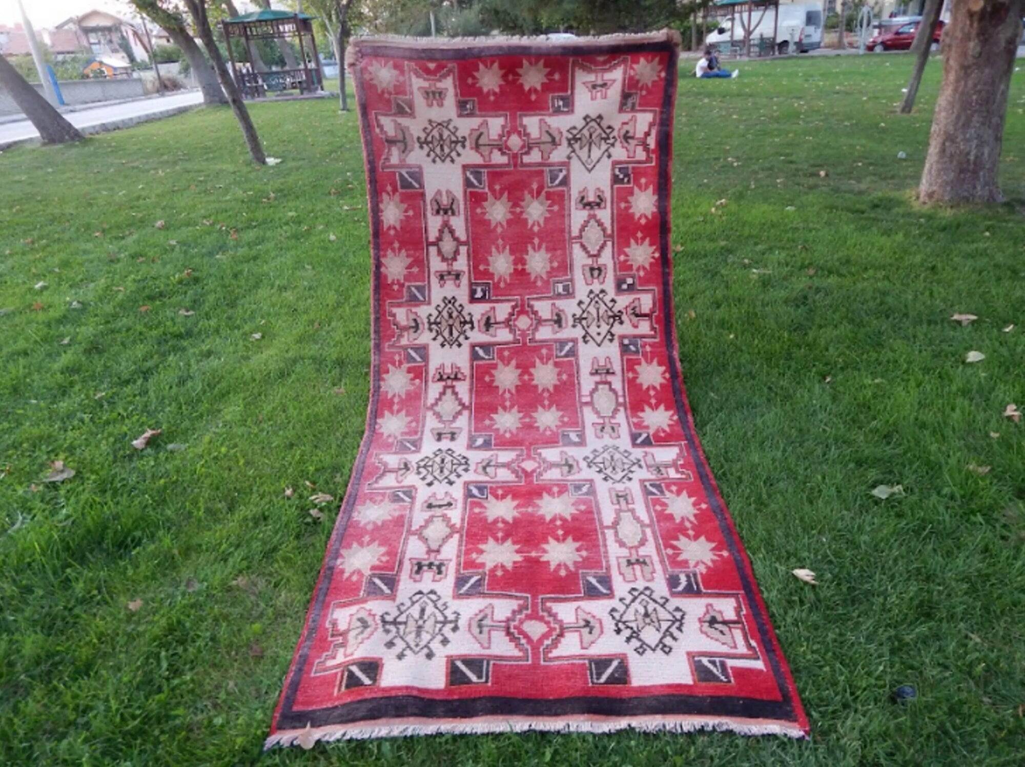 Vintage Turkish hallway rug 115x250 cm