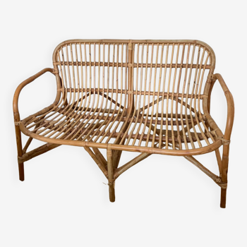 2-seater wicker armchair