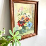 TABLEAU Vintage Bouquet d'anémones