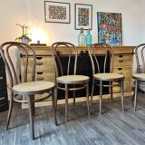 Series of 4 ZPM Radomsko bistro chairs for Thonet