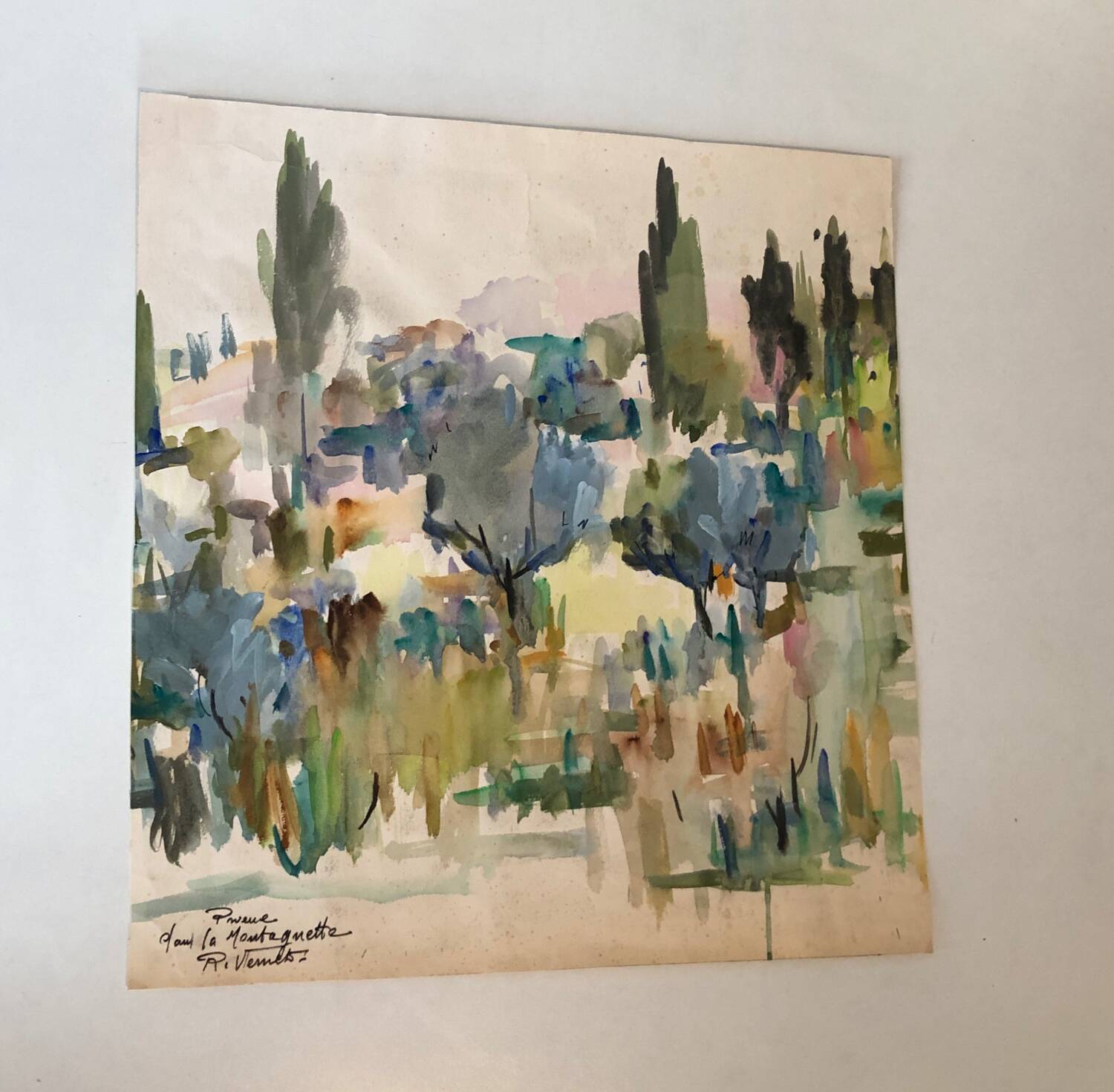 Gouache on paper by Raymond Vernet