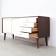 Buffet vintage en bois avec façades blanches, années 60