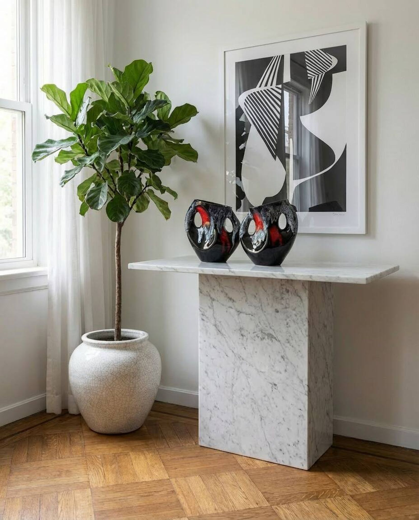 Pair of Vallauris Fat Lava vases