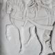 Large Chinese resin dish, sculpted motifs, signed