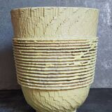 French Art-Deco ceramic vase cracked vanilla