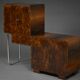 Cabinet de bar Art Déco – forme asymétrique – Pologne, années 1930