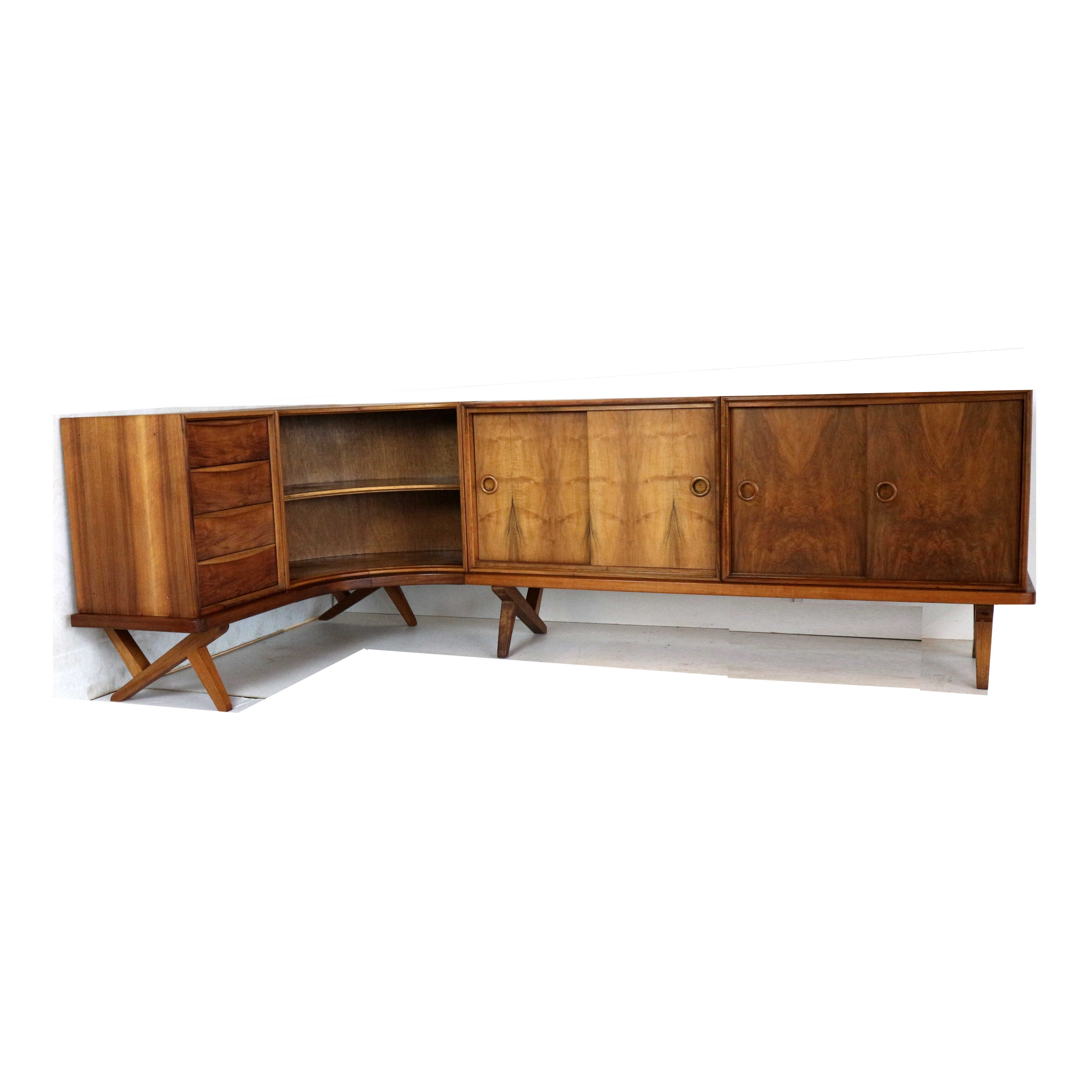 Vintage walnut sideboard by Rudolf B. Glatzel by Fristho Franeker from 1955