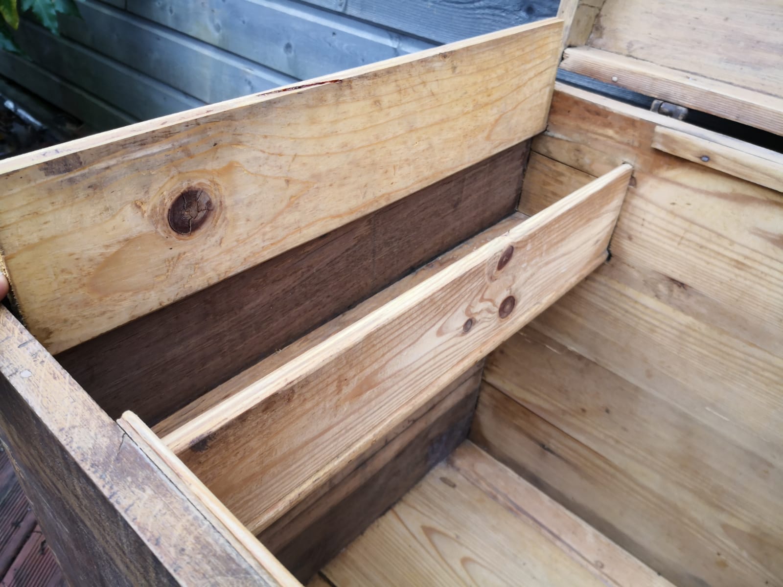Antique chest, vintage wooden trunk