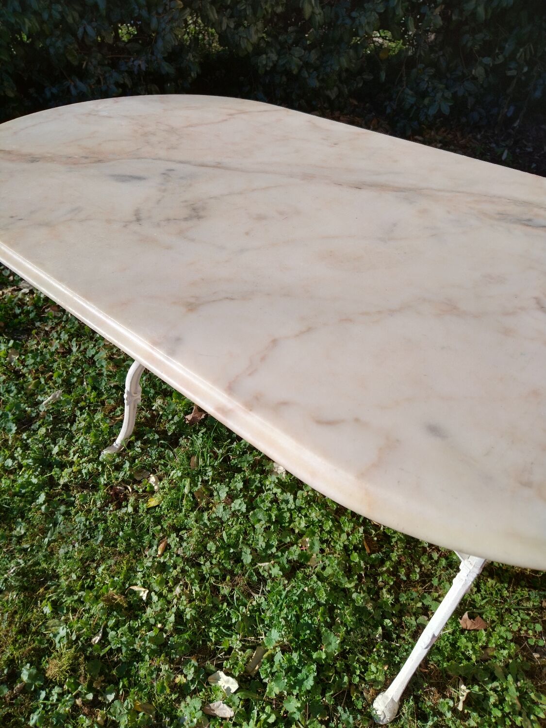 Bistro table with marble plaque