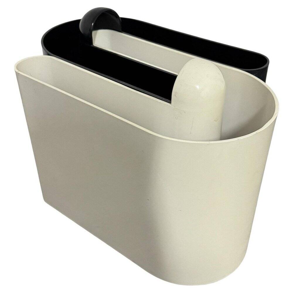 White and Black Magazine Rack by Rodolfo Bonetto for Bilumen, 1960s