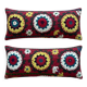 Set of 2 vintage embroidered cushion covers 41x84 cm