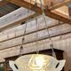Art Deco suspension in moulded-pressed glass with geometric decoration signed Degué.