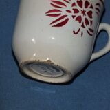 6 vintage cups Sarreguemines - stencil decoration
