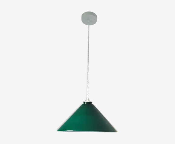 Suspension vintage en opaline verte