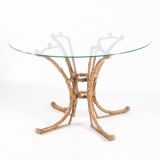 Bamboo-style painted brass table