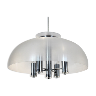 Suspension Doria chrome et lucite dome