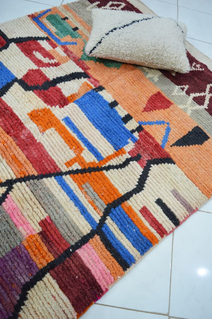 Multicolored moroccan berber carpet 200 x 147cm