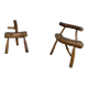 Paire de chaises en bois art populaire