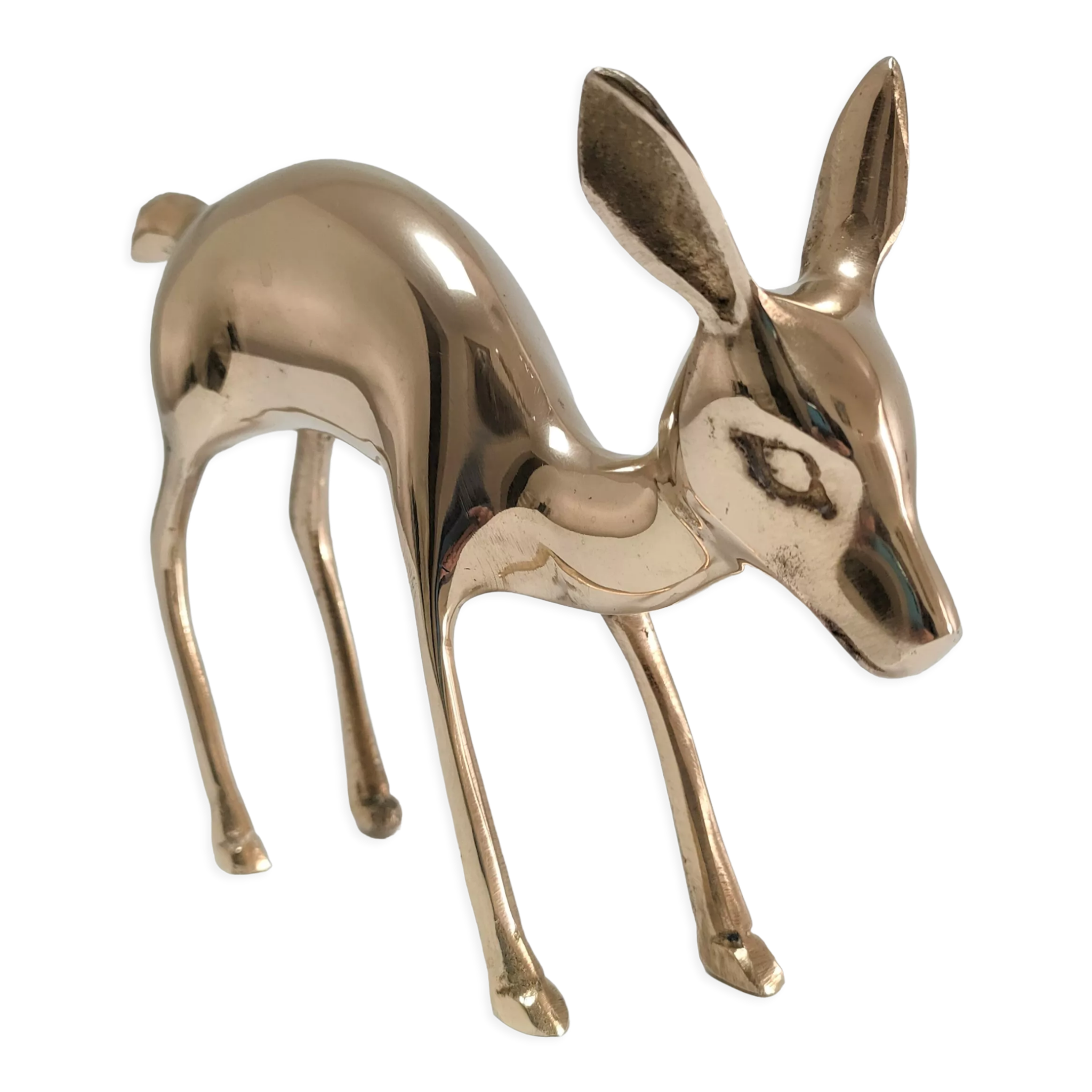 Biche en laiton massif années 80
