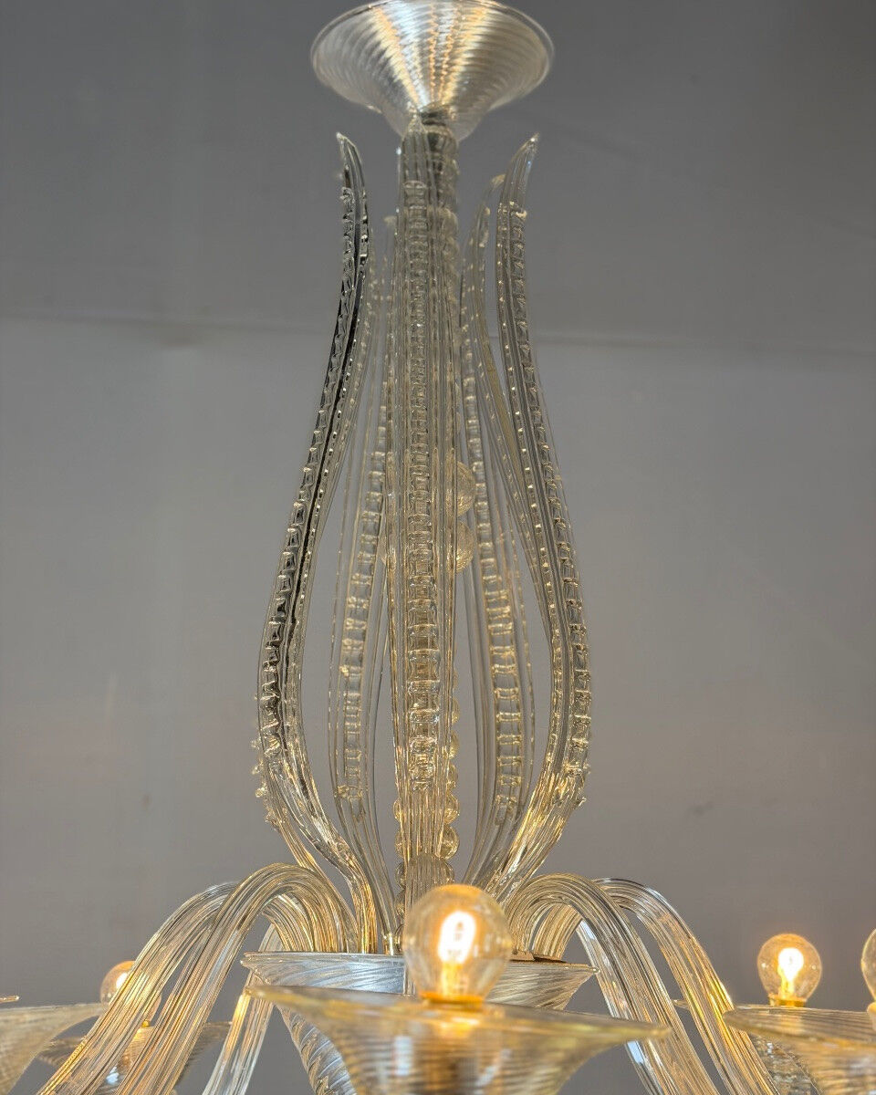 Colourless Venetian glass lustre from Murano circa 1930