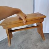 Vintage Wooden Footstool: Handcrafted Yugoslavian Pruchka, 1960s