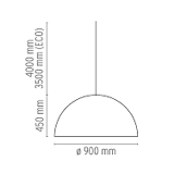 Suspension skygarden flos laquee noire grand modèle