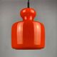 Bright orange glass pendant by Peill and Putzler 1960