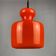 Bright orange glass pendant by Peill and Putzler 1960