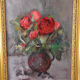 Oil on still-life canvas bouquet of flowers by Anfrey-Monin