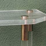 Console, altuglass, 1970s, in the style of Charles Hollis Jones.