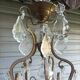 Rare antique brass and crystal cage chandelier with 5 lights from the 20th century - CONDITION OF THE MARKET GAU?