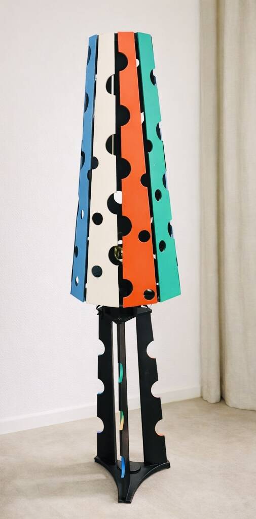 Postmodern Memphis floor lamp, circa 1980.