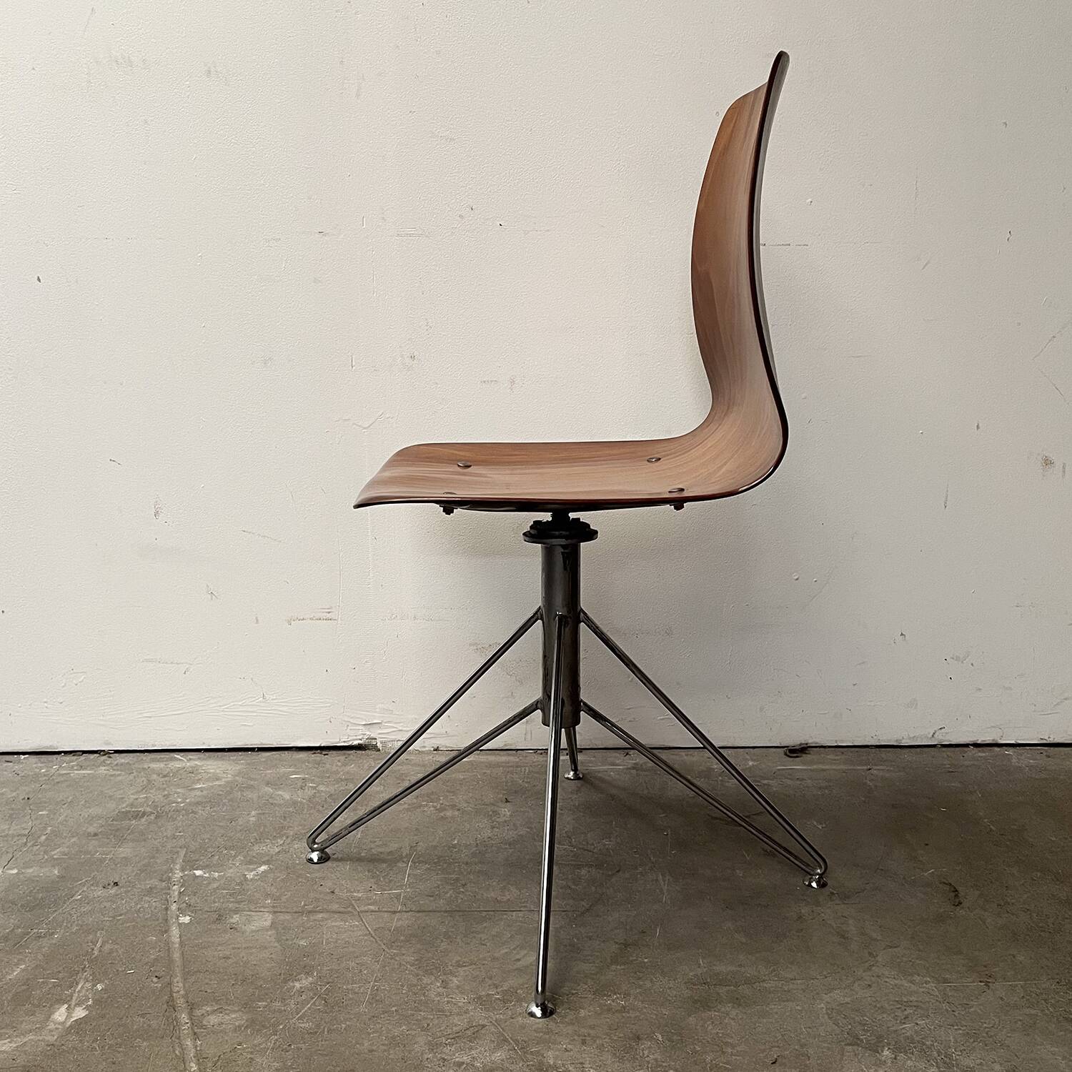 Vintage Scandinavian curved wood chair