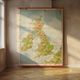 Vintage school maps of the British Isles, educational wall charts, 1960s