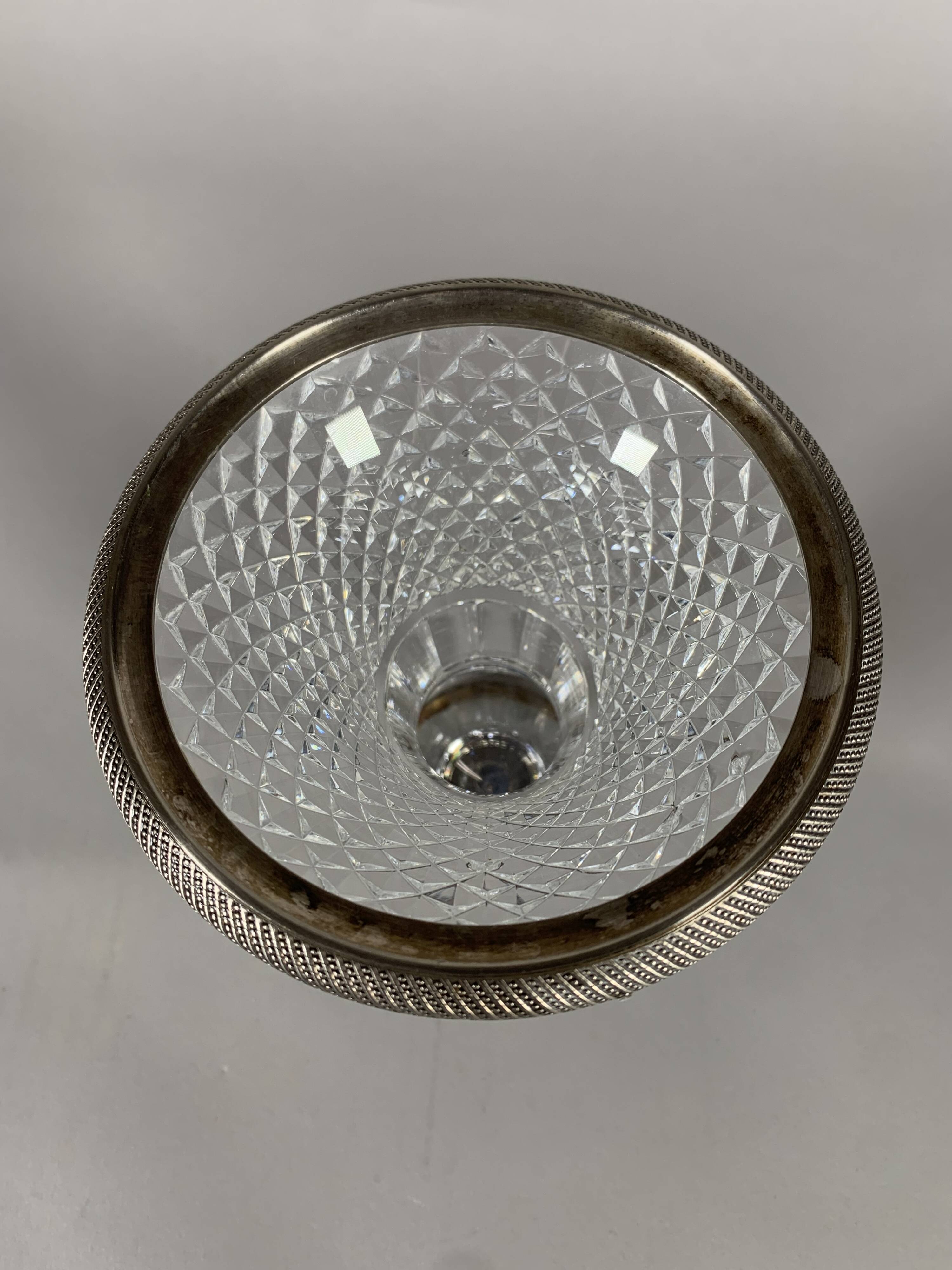 Baluster Vase in Cut Crystal and Silvered Bronze, Charles X Period