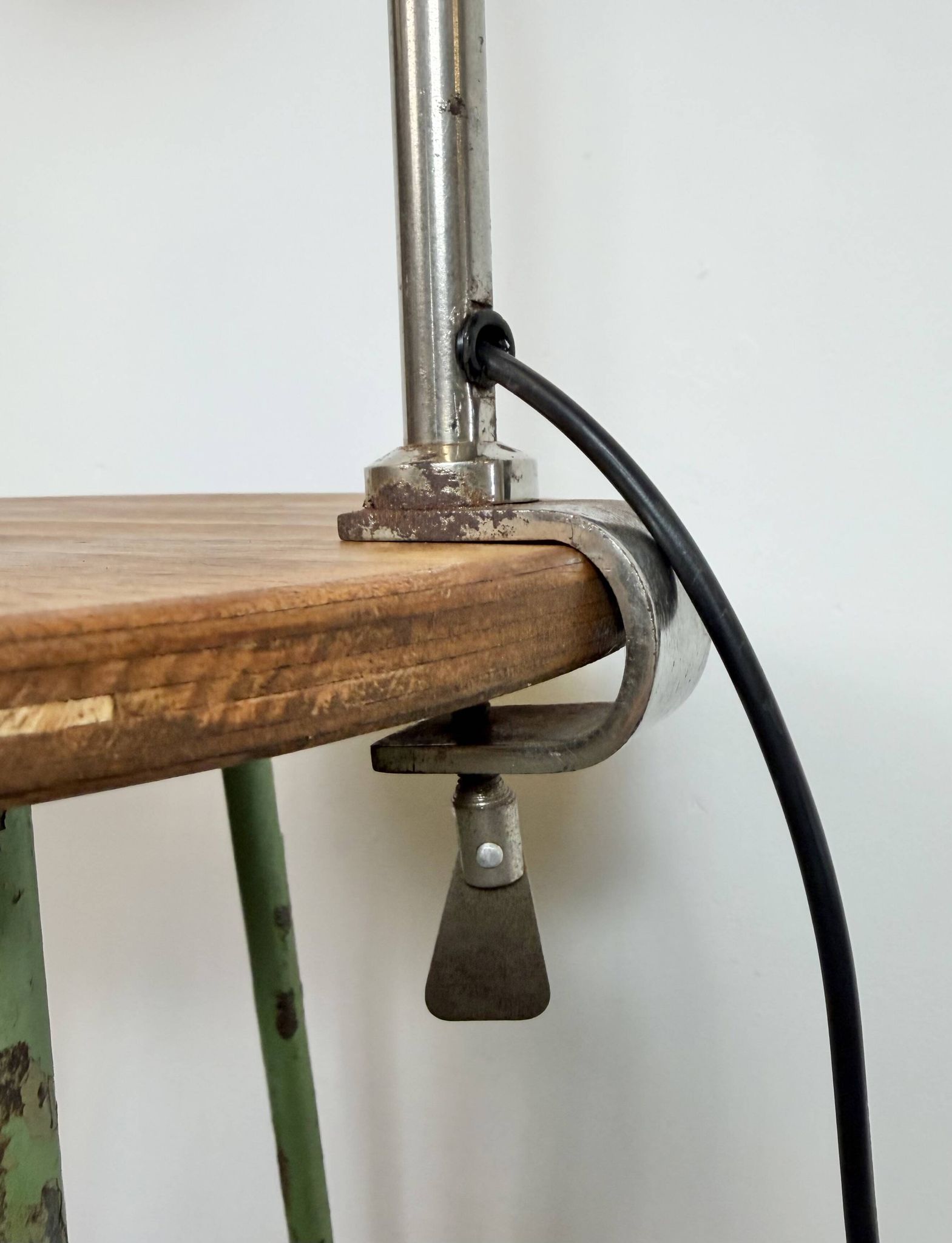 Lampe de table à col de cygne d'atelier industriel, années 1960