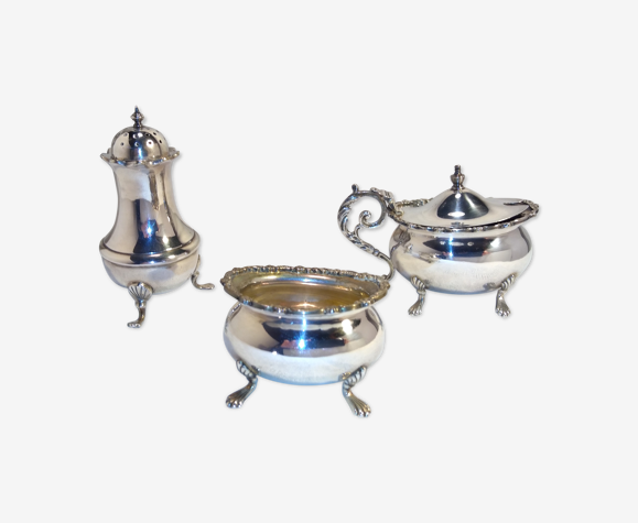 Ensemble à condiments Mappin & Webb métal argenté