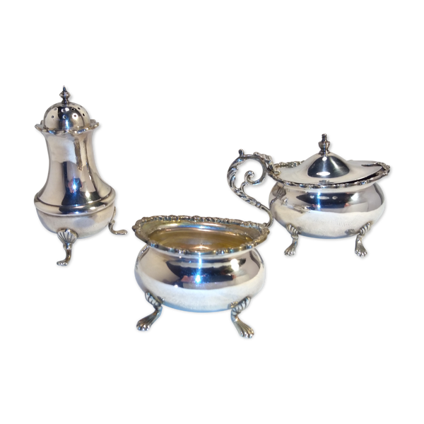 Ensemble à condiments Mappin & Webb métal argenté