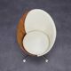 Mid-century modern round chair in teak, leather and steel, 1960s