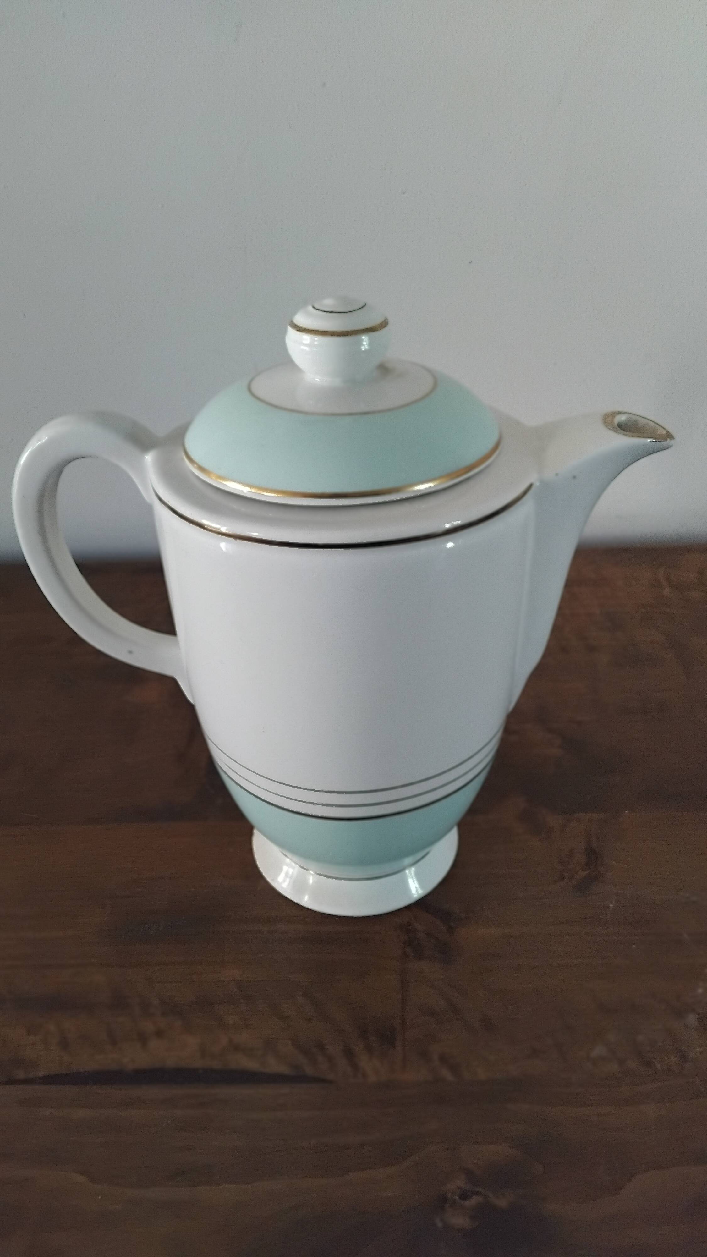 Half-porcelain coffee pot Lunéville Art Deco