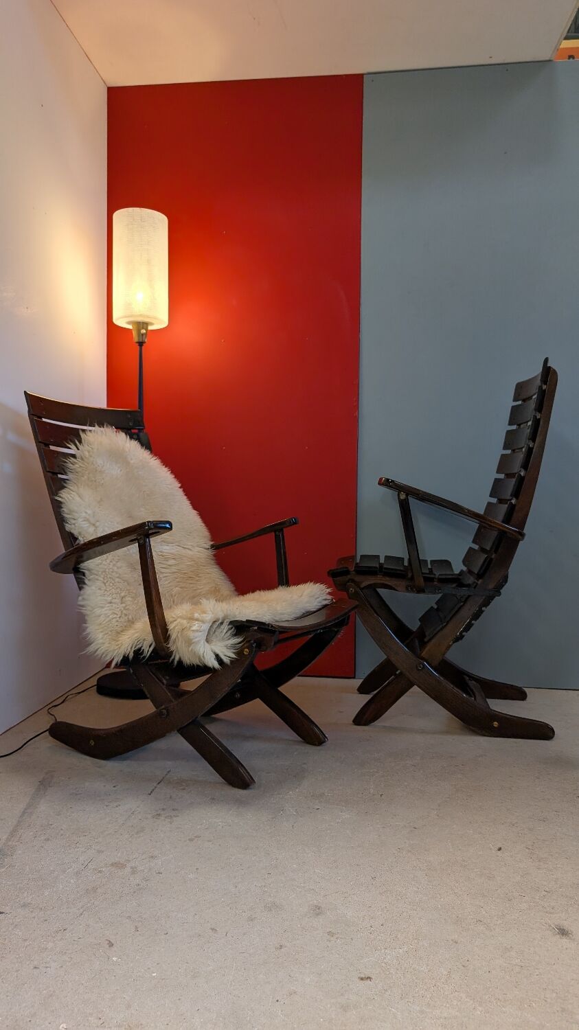 Pair of vintage Triconfort "relax" armchairs